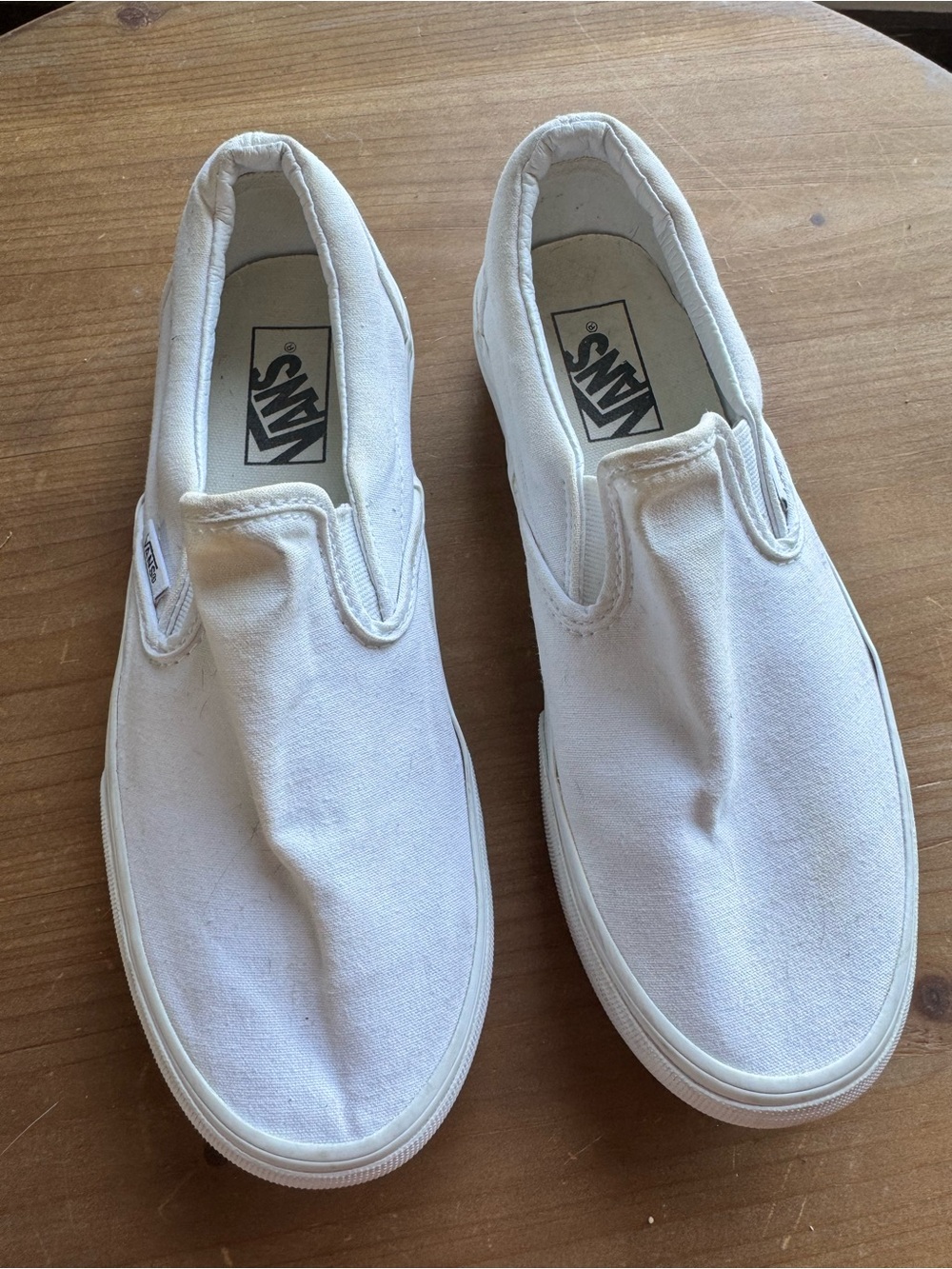 Vans White Slip-On Canvas Shoes